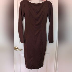 Elegant Brown Long Sleeve Dress